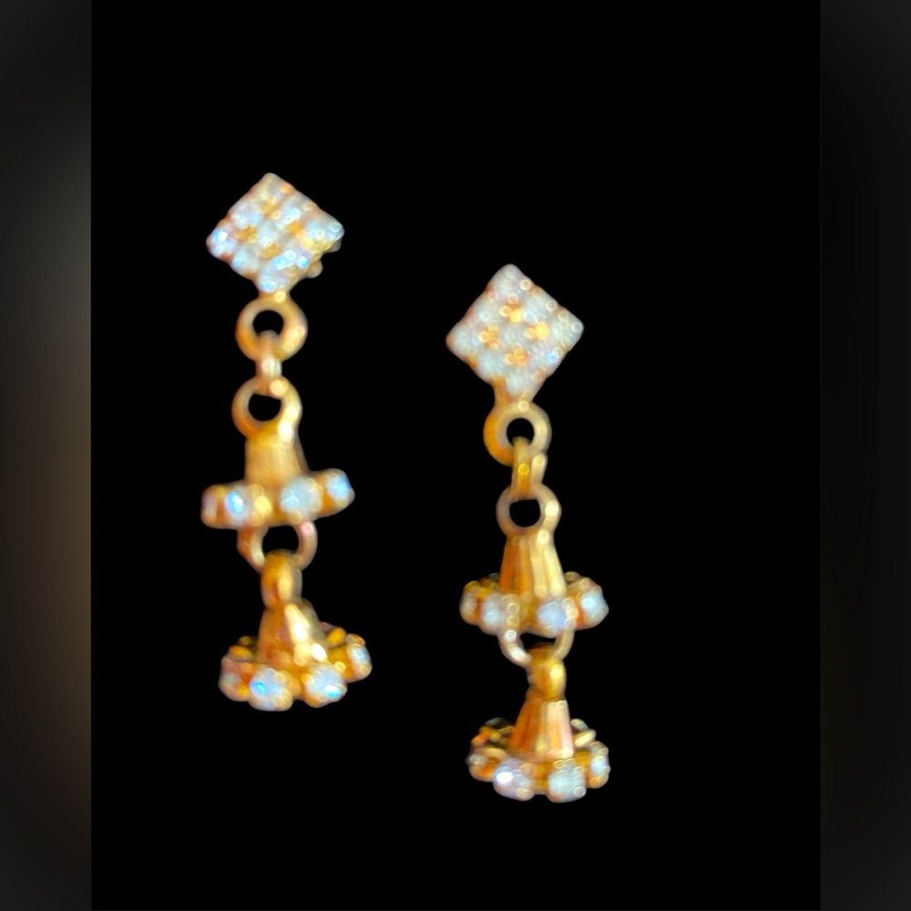 *2/$15* Elegant Gold & Rhinestone Earrings